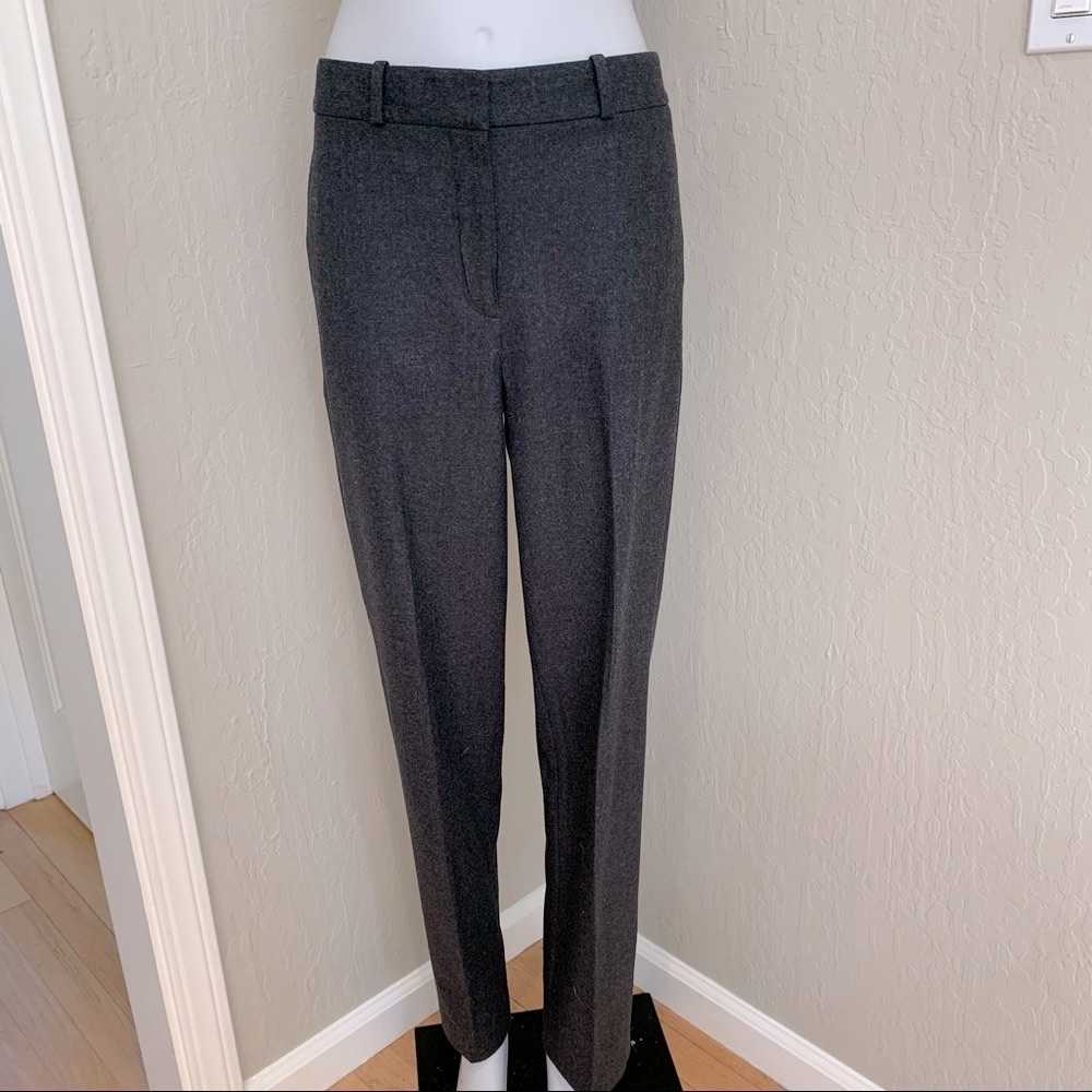 THEORY Harmina Pure Flannel Gray Wool Trousers 4
